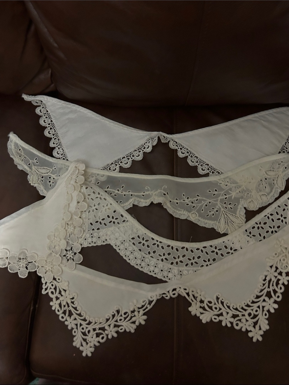 6 Lace Linen Trim White Detachable Collar- Bundle